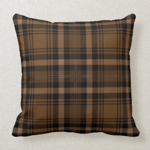 Brown Black Tartan Plaid Rustic Pattern Cushion