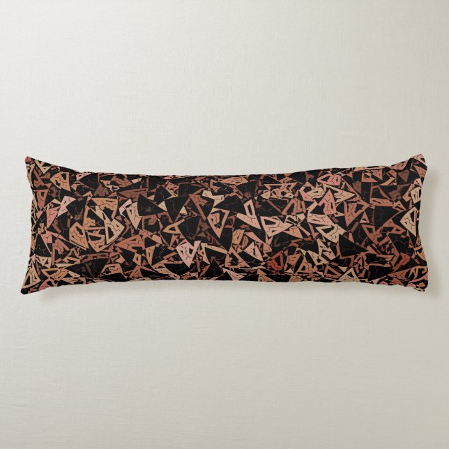 Brown Black Triangle Pattern Body Cushion (Front)
