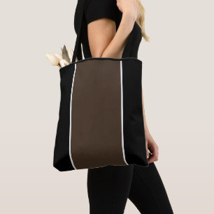 Brown Black Vertical Stripe Tote Bag