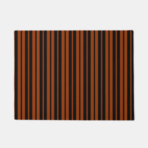 Brown Black Vertical Stripes Pattern Design Doormat