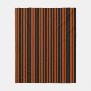 Brown Black Vertical Stripes Pattern Design Fleece Blanket