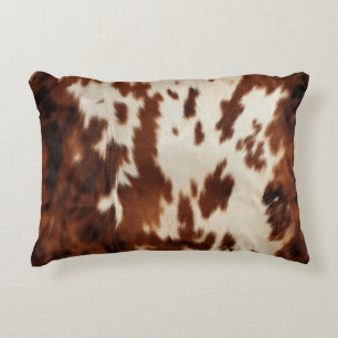 Brown Black White Cowhide Decorative Cushion