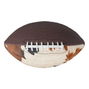 Brown Black White Cowhide Football