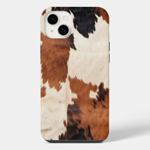 Brown Black White Cowhide iPhone 14 Plus Case