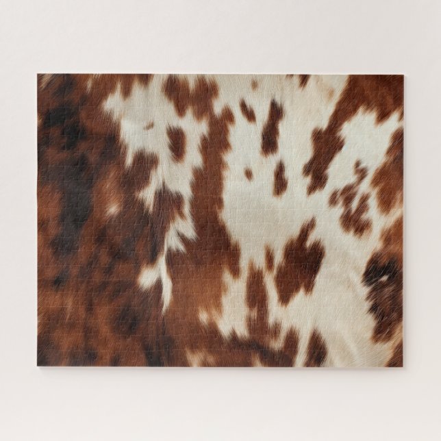 Brown Black White Cowhide Jigsaw Puzzle (Horizontal)