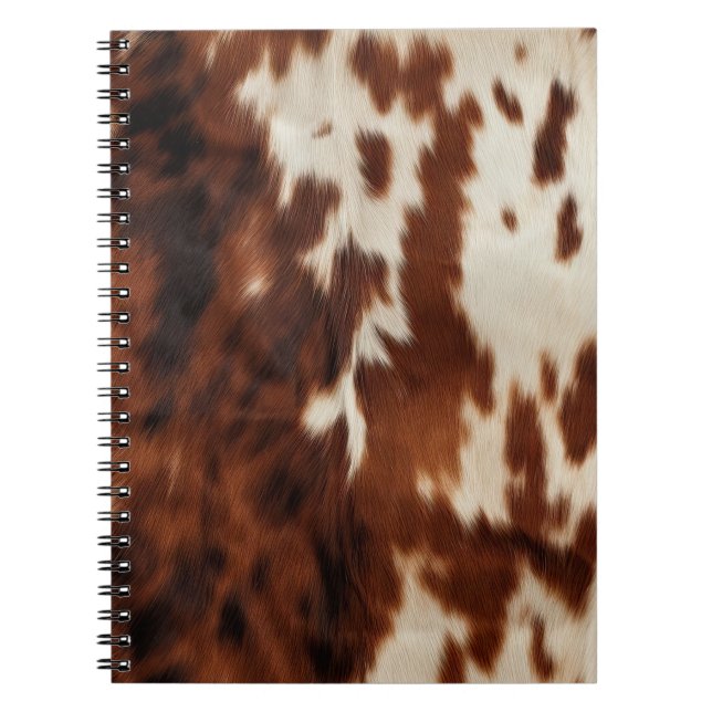 Brown Black White Cowhide Notebook (Front)