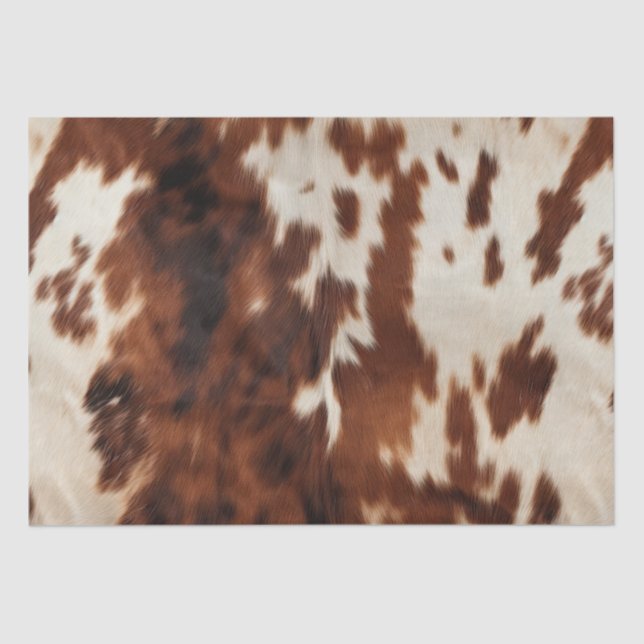 Brown Black White Cowhide Tissue Paper (Front)