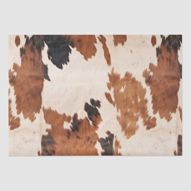 Brown Black White Cowhide Tissue Paper (Front)