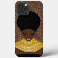 brown Black Woman Looking Down | Tribal Necklace