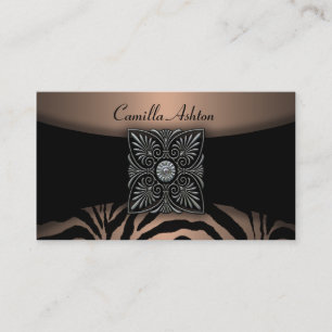 Brown & Black Zebra Business Cards