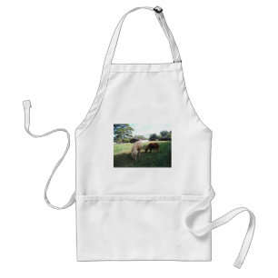 Brown Blonde, Two Miniature Horses, "Little Pony " Standard Apron