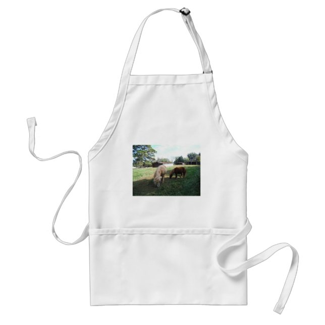 Brown Blonde, Two Miniature Horses, "Little Pony " Standard Apron (Front)