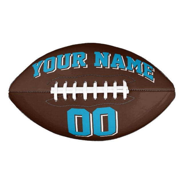 BROWN BLUE AND WHITE Custom Football (Front)