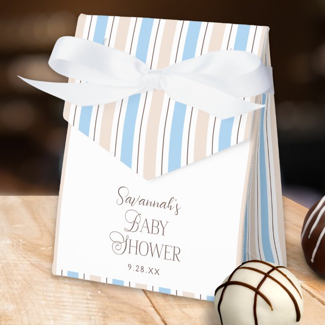 Brown Blue Bear Personalised Baby Shower Favour Box (Creator Uploaded)