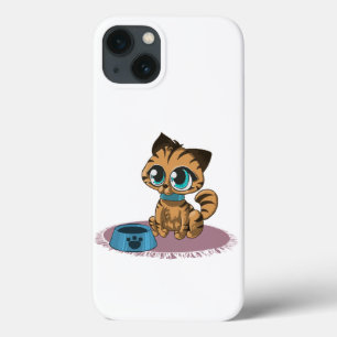 BROWN BLUE-EYED KITTEN ON A PURPLE MAT iPhone 13 CASE