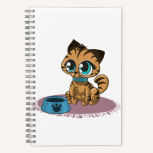 BROWN BLUE-EYED KITTEN ON A PURPLE MAT NOTEBOOK