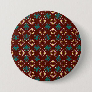 Brown Blue Pattern 7.5 Cm Round Badge