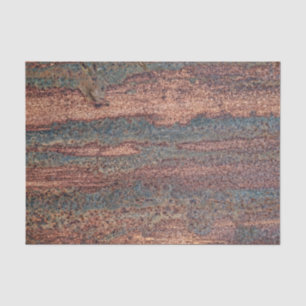 Brown & Blue Rusted Metal Pattern Tissue Paper