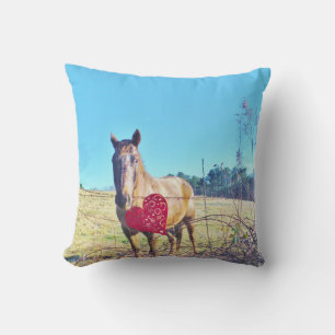Brown Blue tinted Horse Heart Cushion
