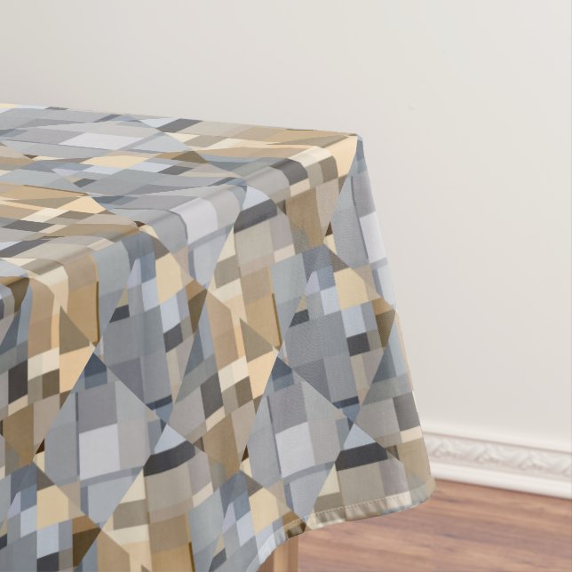 Brown/Blue Trendy Pattern Tablecloth (In Situ)