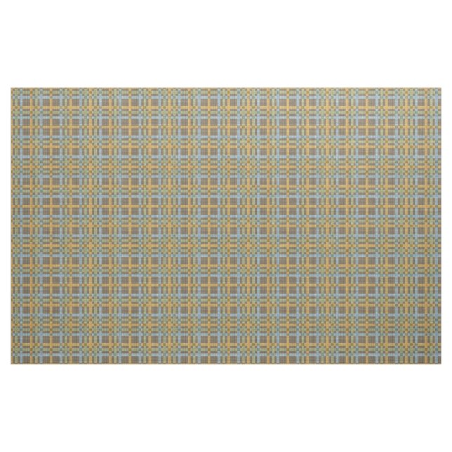Brown Blue Yellow Green Tartan Squares Pattern Fabric (Fat Quarter)