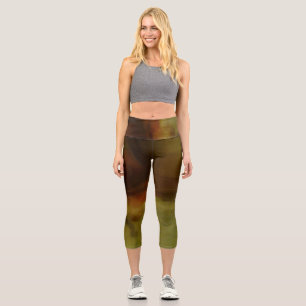 Brown Blur Background Capri Leggings