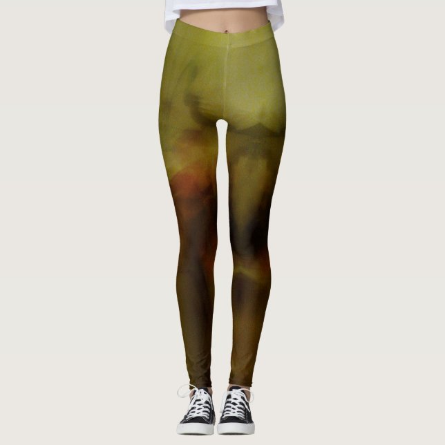 Brown Blur Background Leggings (Front)