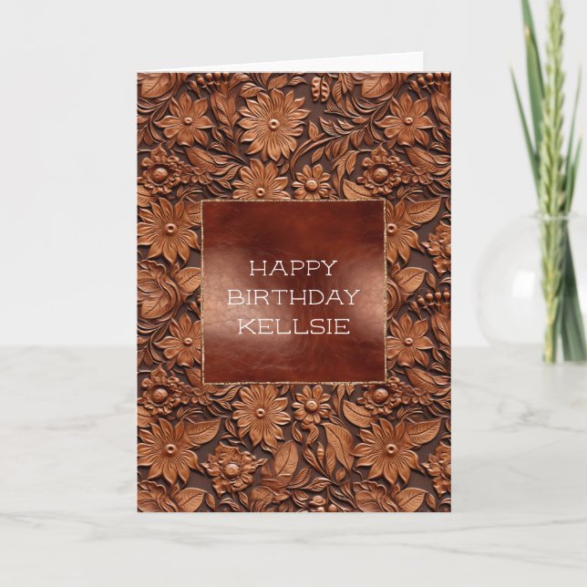 Brown Boho Floral Card (Front)
