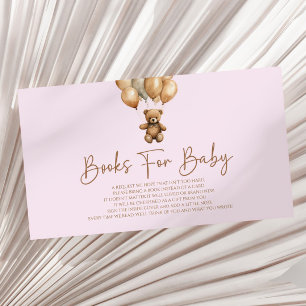 Brown Boho Teddy Bear Baby Shower Books For Baby Enclosure Card