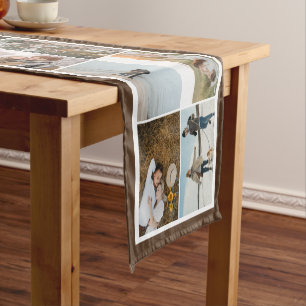 Brown Border 16 Photos Make Your Own Collage Short Table Runner