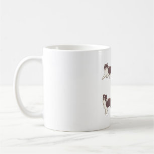 Brown Border collie pack Coffee Mug