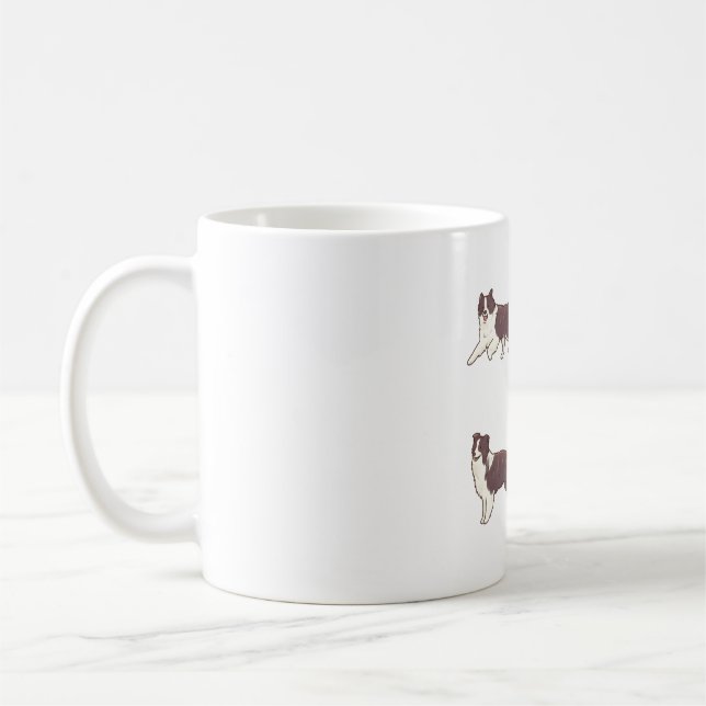 Brown Border collie pack Coffee Mug (Left)