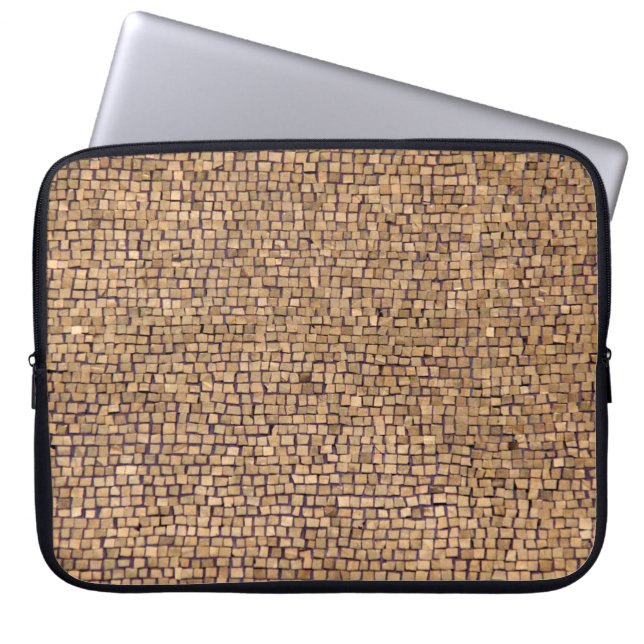 Brown brick block laptop sleeve (Front)