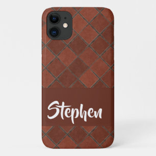 Brown brick pave pattern iPhone 11 case