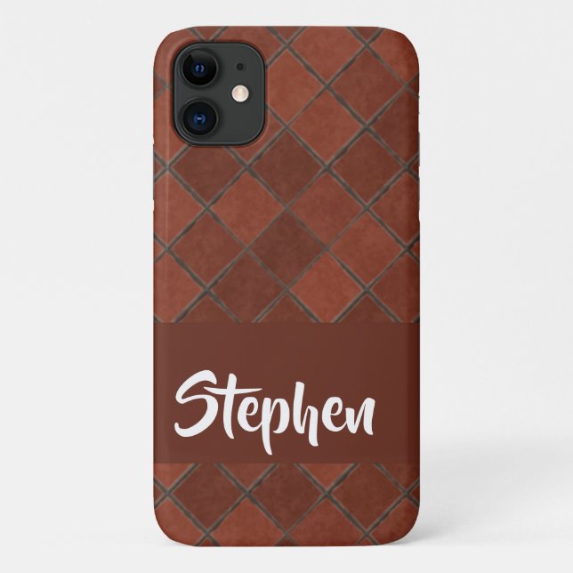 Brown brick pave pattern Case-Mate iPhone case (Back)
