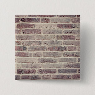 Brown Brick Wall 15 Cm Square Badge