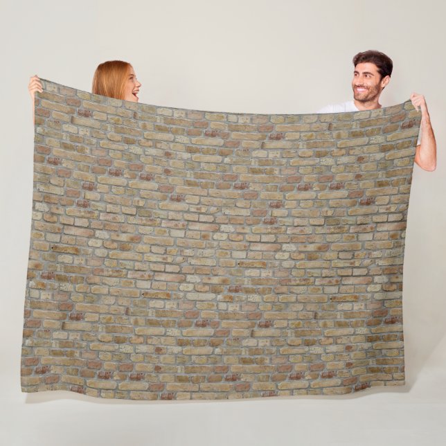 Brown Brick Wall A Novelty Design  Fleece Blanket (In Situ)