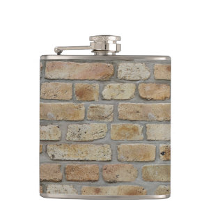 Brown Brick Wall A Novelty Design Hip Flask