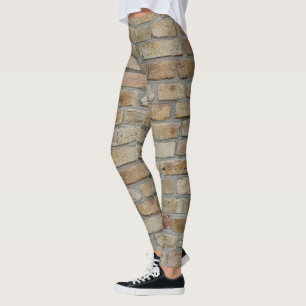Brown Brick Wall A Novelty Design Leggings
