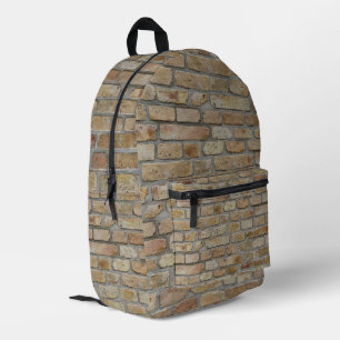 Brown Brick Wall A Novelty Design  Printed Backpack