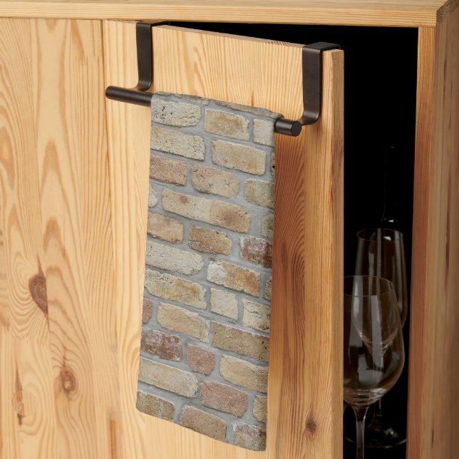 Brown Brick Wall A Novelty Design  Tea Towel (Thirds Fold)