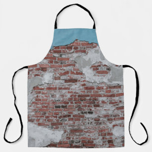 Brown brick wall apron