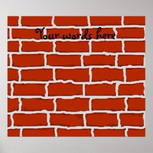 Brown brick wall background poster