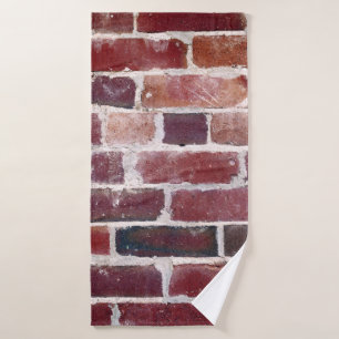 Brown brick wall bath towel