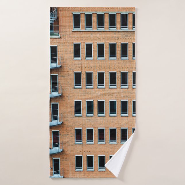 Brown brick wall building bath towel (Bath Towel)