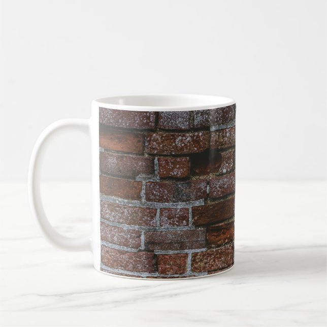 Brown brick wall coffee mug (Left)
