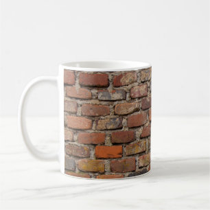 Brown brick wall coffee mug