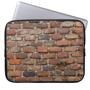 Brown brick wall laptop sleeve