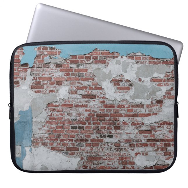 Brown brick wall laptop sleeve (Front)