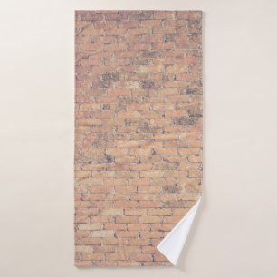 Brown brick wall photography bath towel